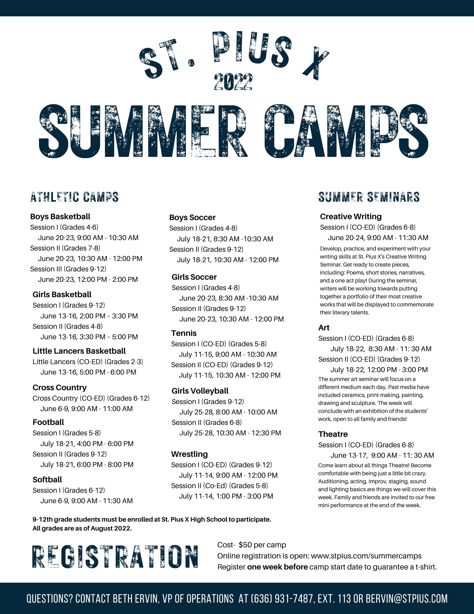 St. Pius X Summer Camps
